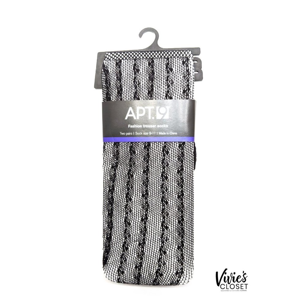 NWT APT. 9 Trouser Socks Black Size 9-11 (2 PAIRS)